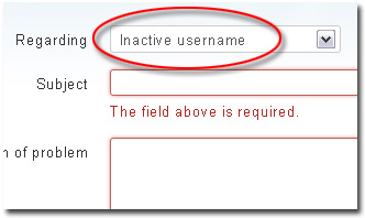 Inactive username